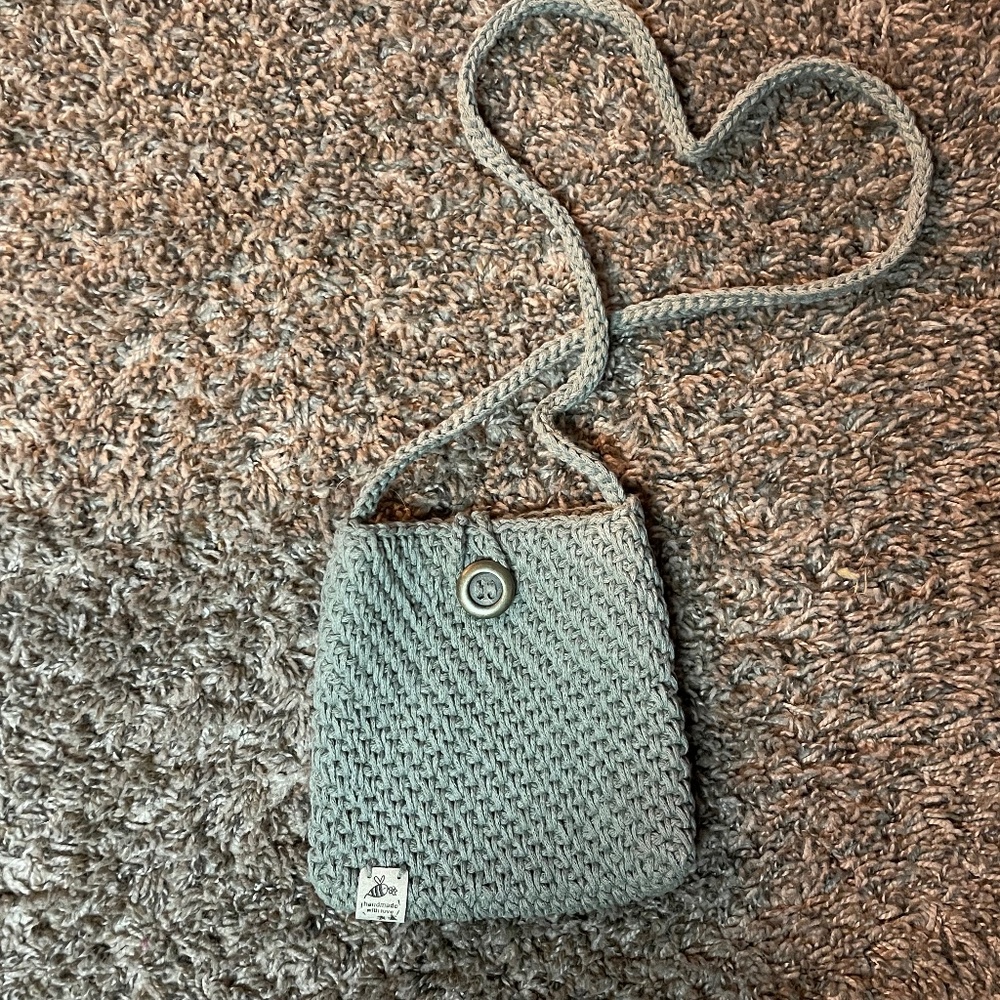 100% handmade crochet crossbody bag